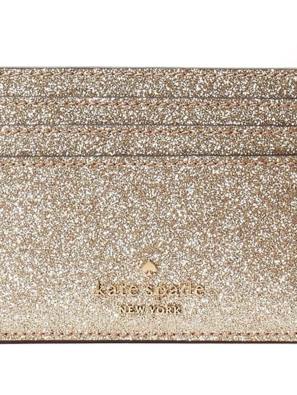Kate Spade Metallic Glitter Card Case - Rose Gold